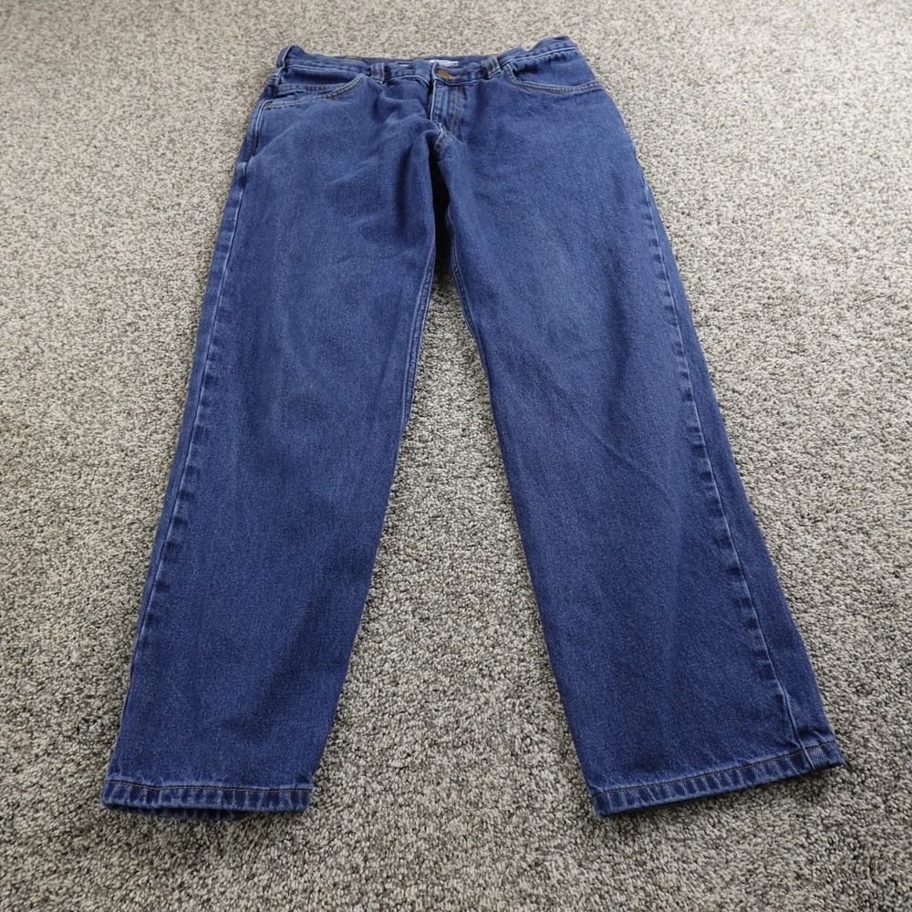 Carhartt Jeans Mens 34X30 Dark Blue Denim Pants Relaxed Straight Workwear Work